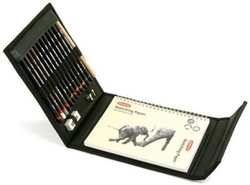 Derwent Sketching Wallet - skicovací sada v pouzdře - 17 ks