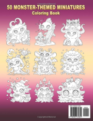 50 Monster-Themed Miniatures Coloring Book - Kameliya Angelkova