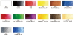 Kuretake GANSAI TAMBI Portable Set - akvarelové barvy - sada 14 barev, plnitelný štetec na vodu, fix