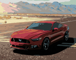 Malování podle čisel - Mustang - 40 x 50 cm - obtížnost 1 (velmi snadné)