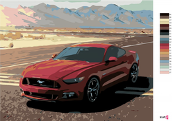 Malování podle čisel - Mustang - 40 x 50 cm - obtížnost 1 (velmi snadné)