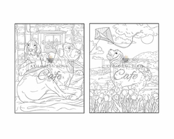 Dogs & Puppies Coloring Book - Coloring Book Cafe