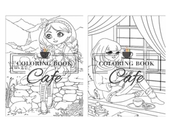 Big Eyed Girls - Coloring Book Cafe