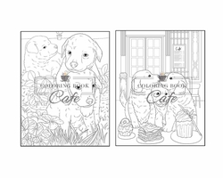 Dogs & Puppies Coloring Book - Coloring Book Cafe