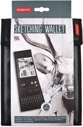 Derwent Sketching Wallet - skicovací sada v pouzdře - 17 ks