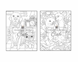 Dogs & Puppies Coloring Book - Coloring Book Cafe