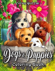 Dogs & Puppies Coloring Book - Coloring Book Cafe