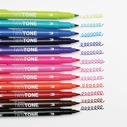 Tombow Twintone - oboustranný fix - Brights- sada 12 ks