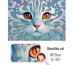 GHOSTLIKE CAT (Kočka jako duch) - Diamond painting - 38 x 27 cm
