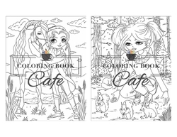 Big Eyed Girls - Coloring Book Cafe