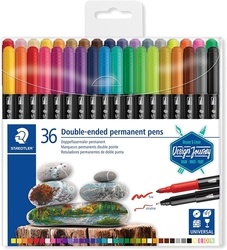 STAEDTLER Double - ended permanent pen - oboustranné permanentní fixy - sada 36 ks