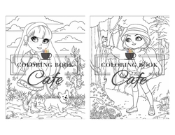 Big Eyed Girls - Coloring Book Cafe