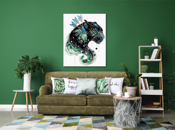 Malování podle čisel - Puma s lapačem snů  - 40 x 50 cm - obtížnost 1 (velmi snadné)