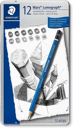 Staedtler Mars Lumograph Drawing pencils - grafitové tužky - sada 12 tvrdostí - v plechu