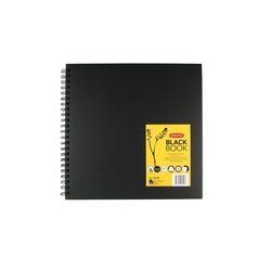 Derwent Black Book - kroužková vazba 200 g/m2 - 40 listů - ČTVEREC 30 x 30 cm - černá