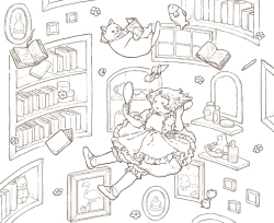 Alice in Wonderland and Dinah – Tokimeku Coloring Book Series (Alenka v říši divů a Dina) - JAPONSKO