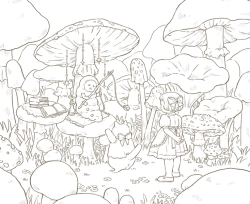 Alice in Wonderland and Dinah – Tokimeku Coloring Book Series (Alenka v říši divů a Dina) - JAPONSKO