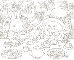 Alice in Wonderland and Dinah – Tokimeku Coloring Book Series (Alenka v říši divů a Dina) - JAPONSKO