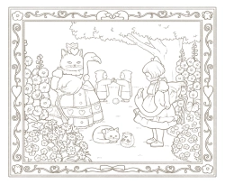 Alice in Wonderland and Dinah – Tokimeku Coloring Book Series (Alenka v říši divů a Dina) - JAPONSKO
