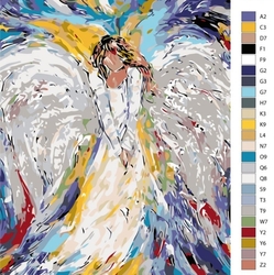 Malování podle čisel - Andělská žena - 40 x 50 cm - obtížnost 3 (Střední)