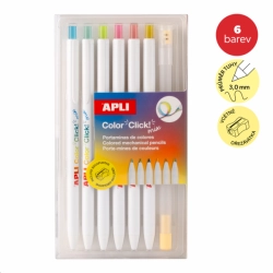 APLI Color Click - duhové stiskací pastelky - 6 ks - vícebarevné