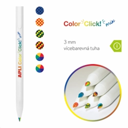APLI Color Click - duhové stiskací pastelky - 6 ks - vícebarevné
