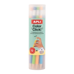 APLI Color Click - stiskací pastelky s náhradní náplní - 12 barev