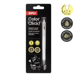 APLI Color Click Acrylic Gel pen - gelové pero - BÍLÁ