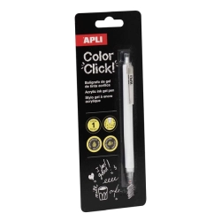 APLI Color Click Acrylic Gel pen - gelové pero - BÍLÁ