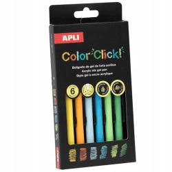 APLI Color Click Acrylic Gel pen - sada gelových per - GOLDEN AUTUMN - 6 ks