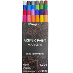 Artmagico akrylový popisovač s Extra jemným hrotem (0,7 mm) 24 ks