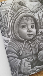 Baby Boy Winter Grayscale Coloring Book - Max Brenner 