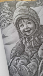 Baby Boy Winter Grayscale Coloring Book- Max Brenner 