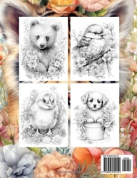 Baby Cute Animals Grayscale Coloring Book - Max Brenner 