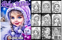 Baby Girl Winter Grayscale Coloring Book - Max Brenner