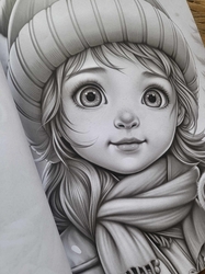 Baby Girl Winter Grayscale Coloring Book - Max Brenner