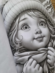 Baby Girl Winter Grayscale Coloring Book - Max Brenner