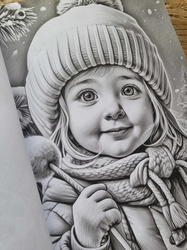 Baby Girl Winter Grayscale Coloring Book - Max Brenner