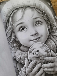 Baby Girl Winter Grayscale Coloring Book - Max Brenner