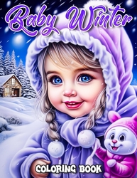 Baby Girl Winter Grayscale Coloring Book - Max Brenner