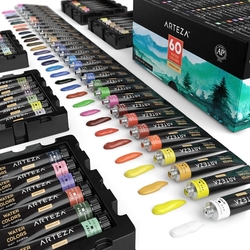 ARTEZA Watercolors Premium - akvarelové barvy v tubě - sada 60 ks