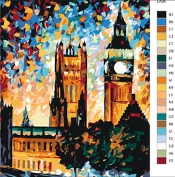 Malování podle čisel - Big Ben v barvách - 40 x 50 cm - obtížnost 3 (Střední)