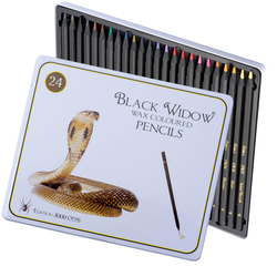 Black Widow Wax Coloured Pencils Set 24 - sada pastelek - 3 druhy
