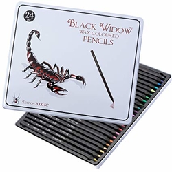 Black Widow Wax Coloured Pencils Set 24 - sada pastelek - 3 druhy