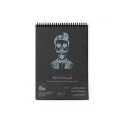 SM-LT BLACK SKETCH PAD, 165g/m2 v kroužkové vazbě - 2 rozměry