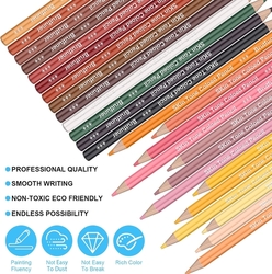 Brutfuner Oil pencils Skin tones - umělecké pastelky na olejové bázi v tělových barvách - sada 50 ks 