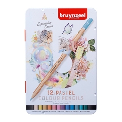 Bruynzeel Expression Colour - umělecké pastelky - PASTEL - sada 12 kusů - pastelové odstíny
