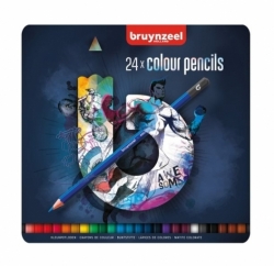 Bruynzeel HOLLAND - barevné pastelky - sada 24 kusů - MODRÁ VERZE