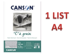 CANSON "C" à grain TONED - tónovaný papír (250 g/m2, 30 archů) - ŠEDÝ - A4 - 1 LIST