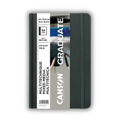 CANSON Graduate Book - MIXED MEDIA GRAY - (14 x 21,6 cm, 64 stran, 220g/m2) - ŠEDÁ